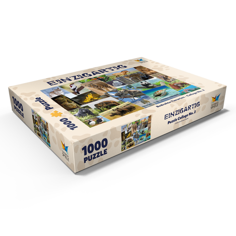 Bedrohte Tierarten - Collage No. 1 1000 Puzzle Schachtel Ansicht1