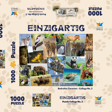Bedrohte Tierarten - Collage No. 1 1000 Puzzle Schachtel 3D Modell