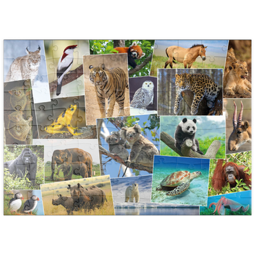 puzzleplate Bedrohte Tierarten - Collage No. 1 100 Puzzle