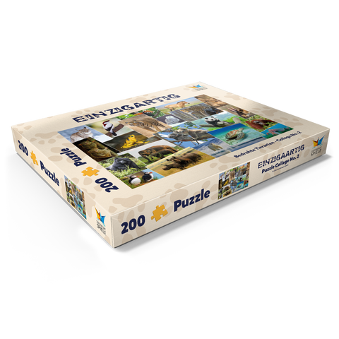 Bedrohte Tierarten - Collage No. 1 200 Puzzle Schachtel Ansicht1