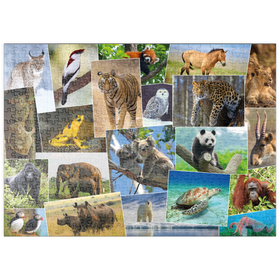 Darstellung des Puzzle-Motivs Bedrohte Tierarten - Collage No. 1 – Puzzleteile: 500