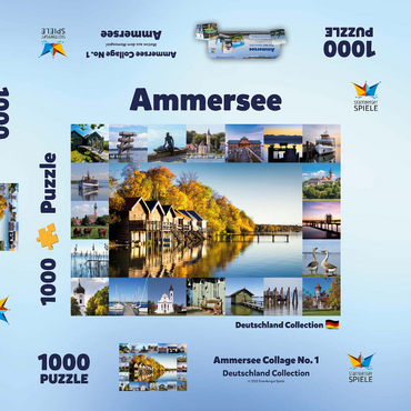 Ammersee Collage No. 1 - Bayern, Deutschland 1000 Puzzle Schachtel 3D Modell