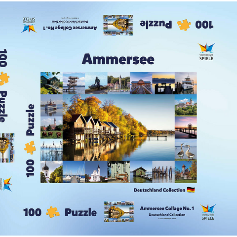 Ammersee Collage No. 1 - Bayern, Deutschland 100 Puzzle Schachtel 3D Modell