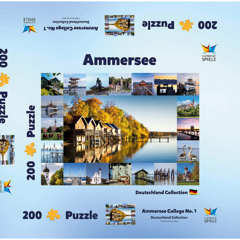 Ammersee Collage No. 1 - Bayern, Deutschland 200 Puzzle Schachtel 3D Modell