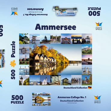 Ammersee Collage No. 1 - Bayern, Deutschland 500 Puzzle Schachtel 3D Modell