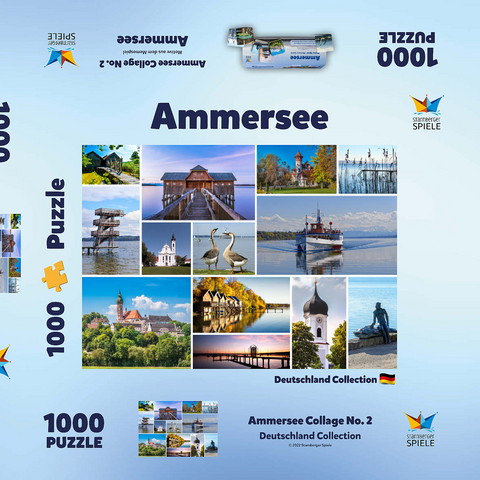 Ammersee Collage No. 2 - Bayern, Deutschland 1000 Puzzle Schachtel 3D Modell