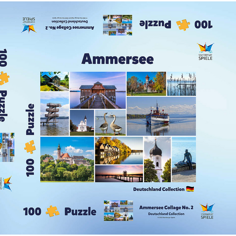 Ammersee Collage No. 2 - Bayern, Deutschland 100 Puzzle Schachtel 3D Modell