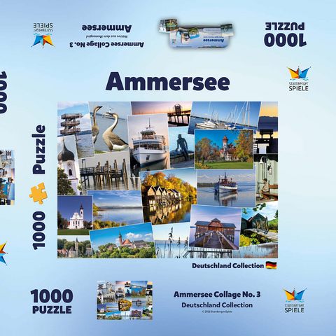 Ammersee Collage No. 3 - Bayern, Deutschland 1000 Puzzle Schachtel 3D Modell