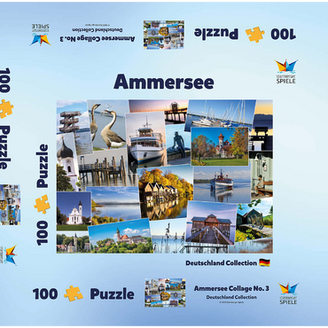 Ammersee Collage No. 3 - Bayern, Deutschland 100 Puzzle Schachtel 3D Modell