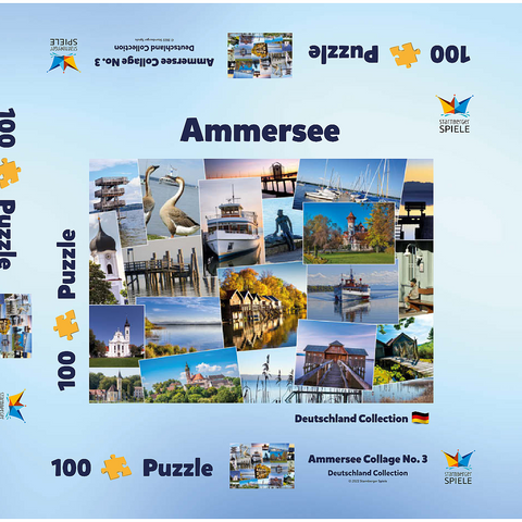 Ammersee Collage No. 3 - Bayern, Deutschland 100 Puzzle Schachtel 3D Modell