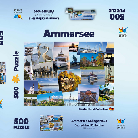 Ammersee Collage No. 3 - Bayern, Deutschland 500 Puzzle Schachtel 3D Modell
