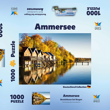 Ammersee - Bootshäuser in Stegen - Bayern 1000 Puzzle Schachtel 3D Modell