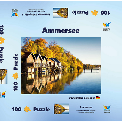 Ammersee - Bootshäuser in Stegen - Bayern 100 Puzzle Schachtel 3D Modell