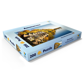 Alternative Darstellung des Puzzle-Motivs Ammersee - Bootshäuser in Stegen - Bayern – Puzzleteile: 200