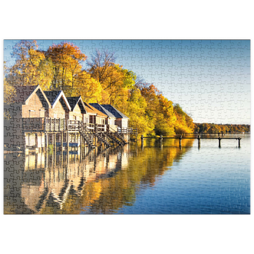 puzzleplate Ammersee - Bootshäuser in Stegen - Bayern 500 Puzzle
