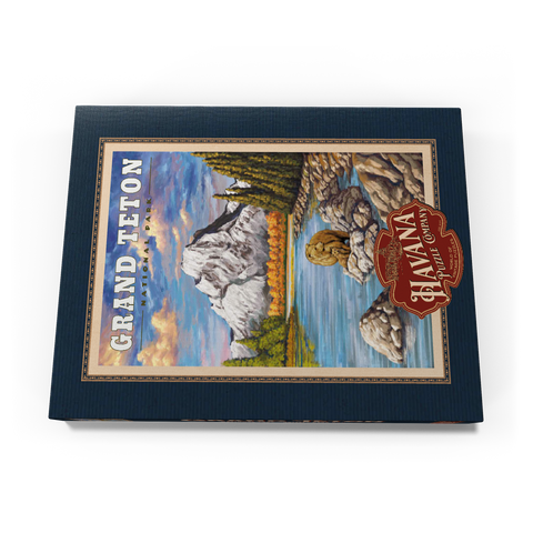 Grand Teton National Park - Grizzly Bear Hug, Vintage Travel Poster 100 Puzzle Schachtel Ansicht3
