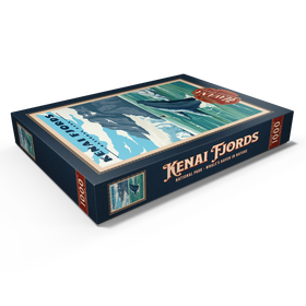 Alternative Darstellung des Puzzle-Motivs Kenai Fjords National Park - Whale's Haven in Nature, Vintage Travel Poster – Puzzleteile: 1000