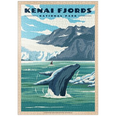 puzzleplate Kenai Fjords National Park - Whale's Haven in Nature, Vintage Travel Poster 1000 Puzzle