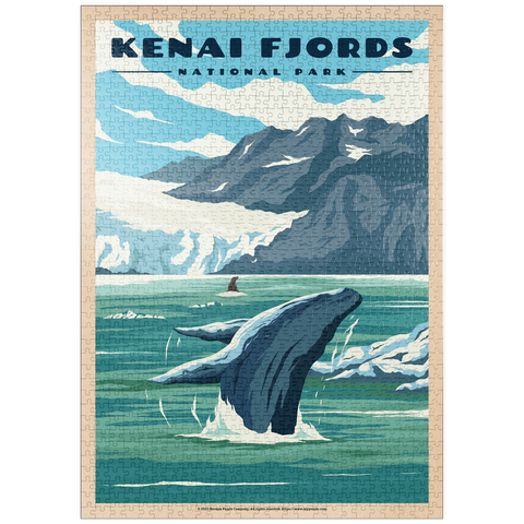 puzzleplate Kenai Fjords National Park - Whale's Haven in Nature, Vintage Travel Poster 1000 Puzzle