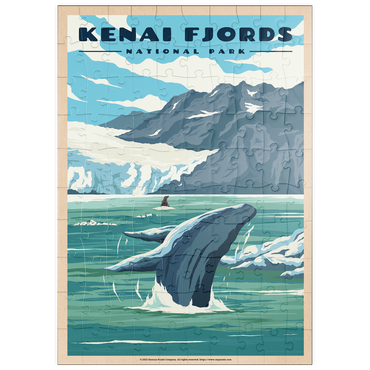 puzzleplate Kenai Fjords National Park - Whale's Haven in Nature, Vintage Travel Poster 100 Puzzle