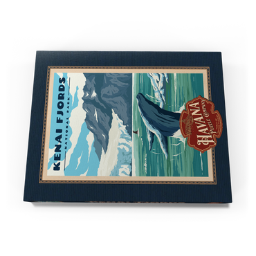 Kenai Fjords National Park - Whale's Haven in Nature, Vintage Travel Poster 200 Puzzle Schachtel Ansicht3