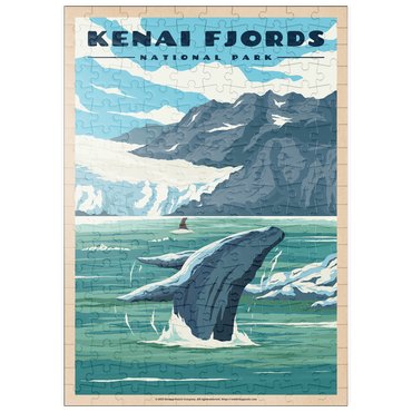 puzzleplate Kenai Fjords National Park - Whale's Haven in Nature, Vintage Travel Poster 200 Puzzle