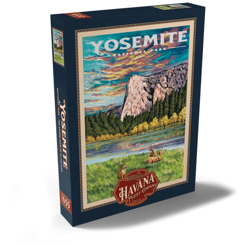 Yosemite National Park - The Grand View of El Capitan, Vintage Travel Poster 1000 Puzzle Schachtel Ansicht2