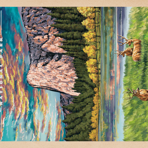 Yosemite National Park - The Grand View of El Capitan, Vintage Travel Poster 1000 Puzzle 3D Modell