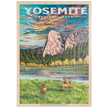 puzzleplate Yosemite National Park - The Grand View of El Capitan, Vintage Travel Poster 100 Puzzle