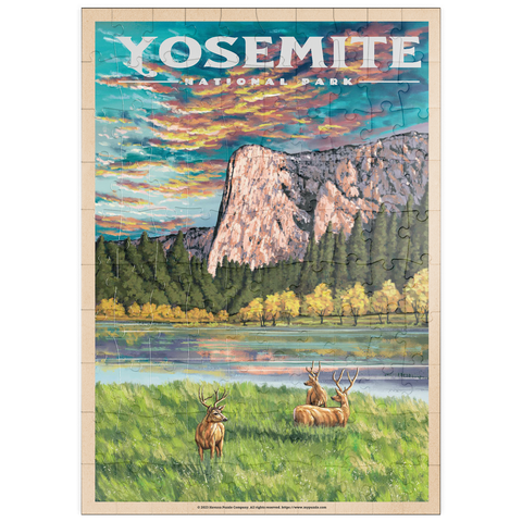 puzzleplate Yosemite National Park - The Grand View of El Capitan, Vintage Travel Poster 100 Puzzle