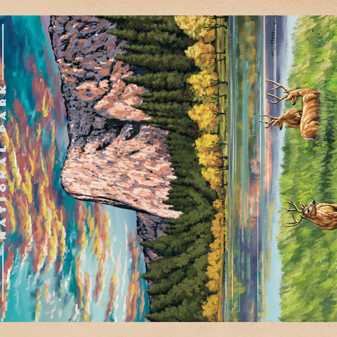 Yosemite National Park - The Grand View of El Capitan, Vintage Travel Poster 200 Puzzle 3D Modell