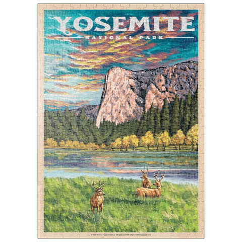 puzzleplate Yosemite National Park - The Grand View of El Capitan, Vintage Travel Poster 500 Puzzle