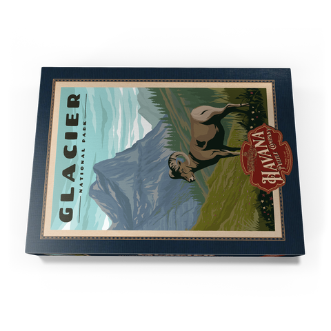 Glacier National Park - Where the Bighorn Sheep Roam, Vintage Travel Poster 1000 Puzzle Schachtel Ansicht3