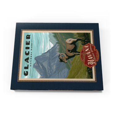 Glacier National Park - Where the Bighorn Sheep Roam, Vintage Travel Poster 200 Puzzle Schachtel Ansicht3
