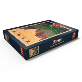 Darstellung des Puzzle Motivs Zion National Park - Virgin River, Vintage Travel Poster - Puzzleteile: 1000