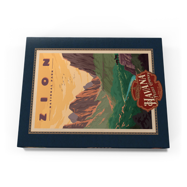 Zion National Park - Virgin River, Vintage Travel Poster 100 Puzzle Schachtel Ansicht3