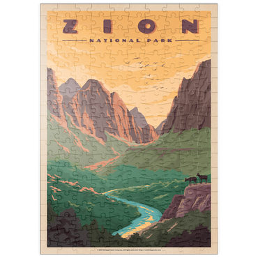 puzzleplate Zion National Park - Virgin River, Vintage Travel Poster 200 Puzzle
