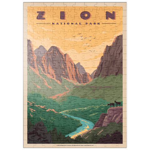 puzzleplate Zion National Park - Virgin River, Vintage Travel Poster 200 Puzzle