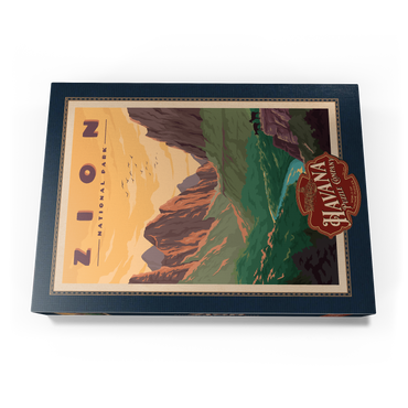 Zion National Park - Virgin River, Vintage Travel Poster 500 Puzzle Schachtel Ansicht3