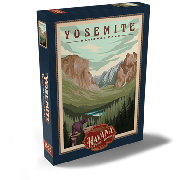 Yosemite National Park - Yosemite Valley, Vintage Travel Poster 1000 Puzzle Schachtel Ansicht2