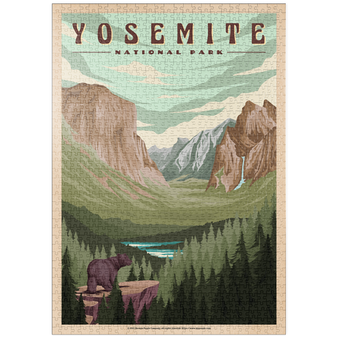 puzzleplate Yosemite National Park - Yosemite Valley, Vintage Travel Poster 1000 Puzzle