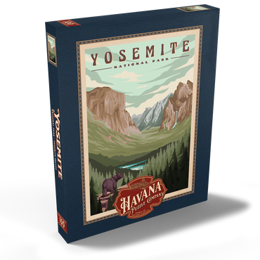 Yosemite National Park - Yosemite Valley, Vintage Travel Poster 100 Puzzle Schachtel Ansicht2
