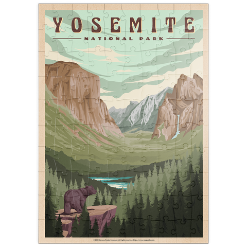 puzzleplate Yosemite National Park - Yosemite Valley, Vintage Travel Poster 100 Puzzle