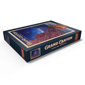Alternative Darstellung des Puzzle-Motivs Grand Canyon National Park - Night Rafting, Vintage Travel Poster – Puzzleteile: 1000