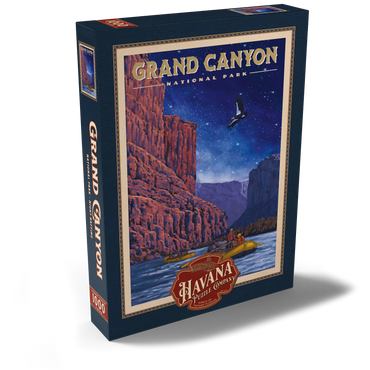 Grand Canyon National Park - Night Rafting, Vintage Travel Poster 1000 Puzzle Schachtel Ansicht2