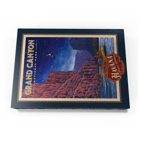 Grand Canyon National Park - Night Rafting, Vintage Travel Poster 1000 Puzzle Schachtel Ansicht3