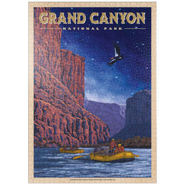 puzzleplate Grand Canyon National Park - Night Rafting, Vintage Travel Poster 1000 Puzzle