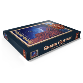 Darstellung des Puzzle Motivs Grand Canyon National Park - Night Rafting, Vintage Travel Poster - Puzzleteile: 100