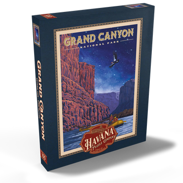 Grand Canyon National Park - Night Rafting, Vintage Travel Poster 100 Puzzle Schachtel Ansicht2