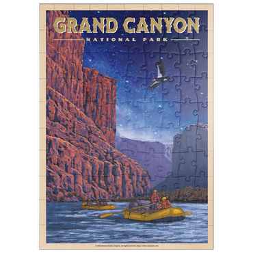 puzzleplate Grand Canyon National Park - Night Rafting, Vintage Travel Poster 100 Puzzle